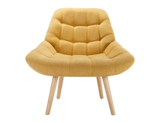 VENTE-UNIQUE.COM Sill&oacute;n cl&aacute;sico poli&eacute;ster mostaza
