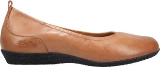 Taos Womens Chit Chat Leather Ballet Flat Shoes In Caramel