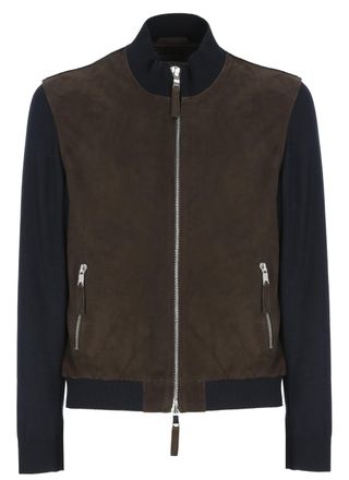 The Jack Leathers Brown Derek Knit Suede Leather Jacket