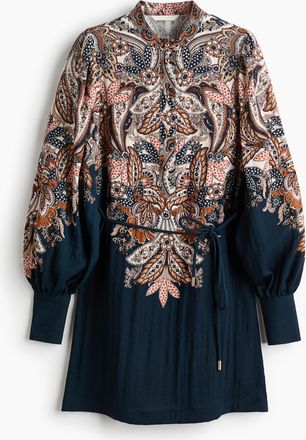 H&M Kleid mit Bindeg&uuml;rtel - Blue