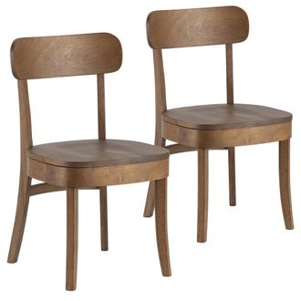 HOMN Pack 2 sillas color nogal, madera maciza