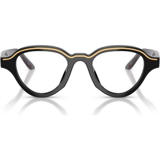 Emporio Armani 47mm Irregular Optical Glasses in Shiny Black /Clear at Nordstrom