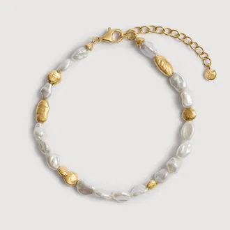 Monica Vinader Gold Capri Pearl Bracelet Pearl