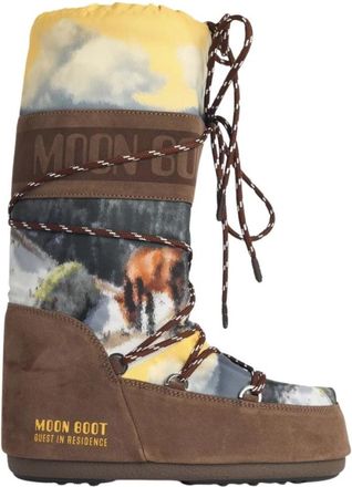Moon Boot Icon High Postcard Boots - Dames - Winterlaarzen - Veelkleurig - 35 EU - Leer - Schoenen