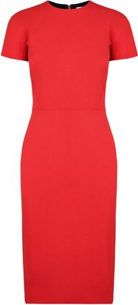 Victoria Beckham Red Crew Neck Dress
