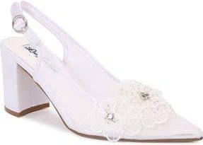Lady Couture Ballroom Pointed Toe Slingback Pump in White at Nordstrom Rack, Size 13