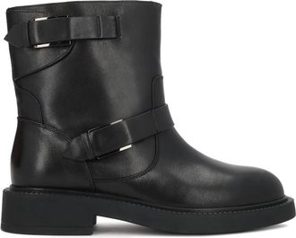 Kazar Zwarte leren enkellaarsjes met riemen en gespen - Dames - Enkellaarsjes - Zwart - 38 EU - Leer - Schoenen