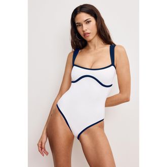 Good American Womens Compression Sweet Heart One Piece | White, Size Medium | Good American by Khlo&Egrave; Kardashian