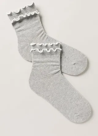 Anthropologie By Anthropologie Double Ruffle Socks