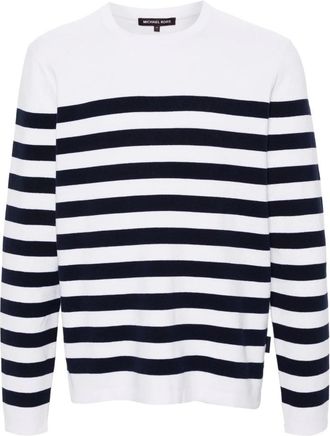 Michael Kors Blauwe Gestreepte Trui - Heren - Ronde hals truien - Blauw - XL - Katoen - Truien & Vesten