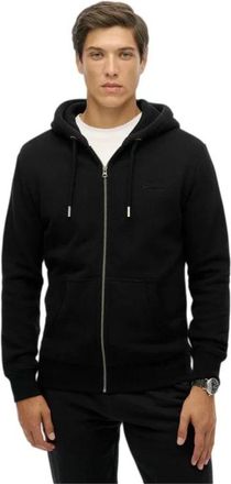 Superdry Vintage Logo Zip-through Hoodie - Heren - Vesten met rits - Zwart - M - Hoodies & sweatvesten