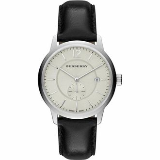 Burberry BU10000 Klassiek Rond Wijzerplaat Zwart Leer Herenhorloge