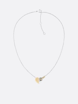 Tommy Hilfiger Collar de acero con coraz&oacute;n bicolor