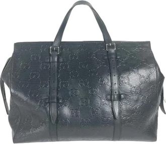 Gucci Pre-owned 625772 Boston Bag - unisex - Vintage Handtas - Zwart - ONE Size - Leer - Vintage