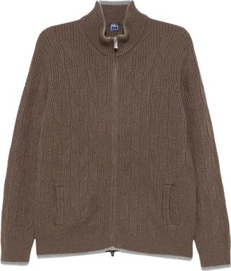 Fedeli Round-neck Truien - Heren - Vesten - Bruin - XL - Kasjmier - Truien & Vesten