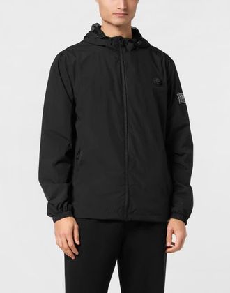Plein Sport Nylon Windbreaker Ls Men in Black at Nordstrom, Size Xxx-Large