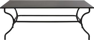 Maisons du monde Mesa de jard&iacute;n, acero negro, 8/10 personas, 200 cm