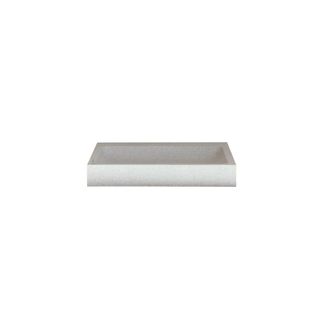 Tikamoon Lavabo cuadrado de terrazo pr&eacute;mium blanco an. 40 cm