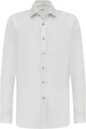 Kiton Luxe Katoenen Overhemd - Heren - Zakelijke Overhemden - Wit - M - Katoen - Overhemden