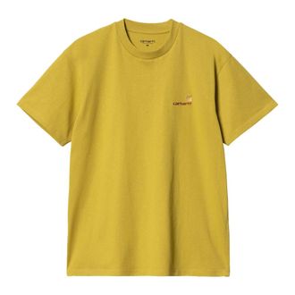 Carhartt Work in Progress Carhartt Wip, T-Shirts, male, Yellow, Size: XL S/S American Script T-Shirt