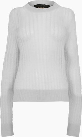 HUGO BOSS Womens Crew Neck Long Sleeve Sweatshirt - Grey - Size: 14