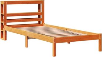 vidaXL Bed Frame with Headboard without Mattress Wax Brown 100x200 cm Vidaxl