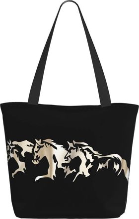 AOOEDM Horse Of Golden Ladies Shopping Bag 13x11x7in.The Perfect ValentineS Day Gift.It Is The Best ValentineS Day Gift For Mom, Daughter, Wife,Etc