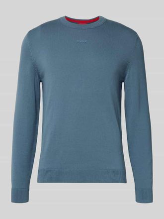 HUGO BOSS Regular Fit Strickpullover aus reine Baumwolle Modell SAN CASSIUS-C2 in Hellblau, Gr&ouml;&szlig;e XXL