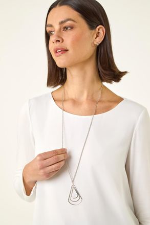 Roman Chiffon Overlay Necklace Top