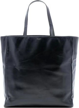 Saint Laurent Pre-owned Tote Bags, female, Black, Size: ONE SIZE Pre-owned Leather Tote