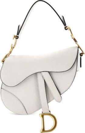 Dior Saddle Handbag Leather Mini shoulder bag - Wit