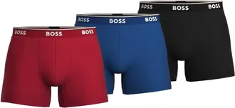 HUGO BOSS Heren Boxershort (Pakket van 3) (Zwart/Blauw/Rood)