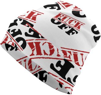 Generic Knit Beanie Fuck Off Comfortable Knitted Skull Cap Cute Beanie Hat for Running Hiking Cycling