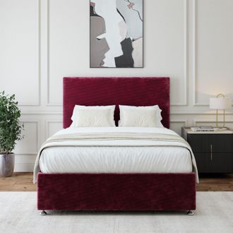Bedmaster Chenille Divan Base in Aubergine | Size: Single