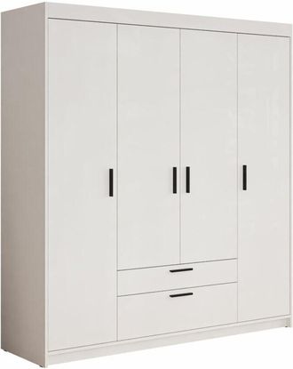 Mirjan24 Mobilier1 - Armario Novduni 107, Blanco, 191x176x53cm, Puertas de armario: Con bisagras, Número de estantes: 0
