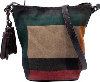 Burberry Pre-owned Burberry Mini Mega Check Canvas Ashby Tassel Bucket Bag Ladies 4VB9J1N6LCE71EYL
