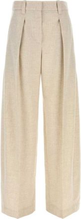 Brunello Cucinelli Wide Broeken - Dames - Wijde Broeken - Beige - S - Broeken