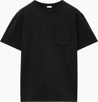 Loewe Mens LOEWE Pocket Anagram Relaxed T-Shirt Black - Size: 40