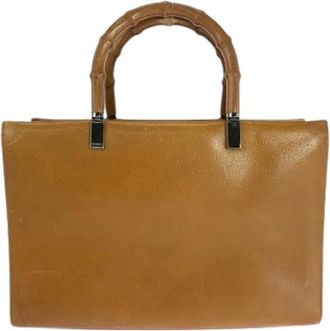 Gucci Pre-owned Handbags, female, Brown, Size: ONE SIZE Pre-owned Leather Handbag