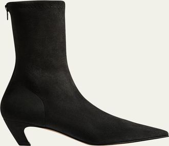 Khaite 40mm Arizona Leather Ankle Boots