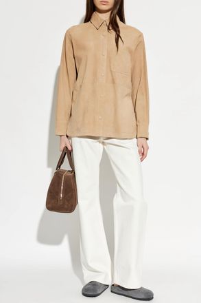 Paul Smith Suede Shirt With Pocket, Womens, Beige