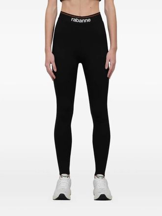 Paco Rabanne Legging met logoband - Zwart