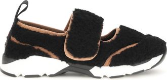 Marni Womens Sneakers Mary Jane Shearling Black Upper Polyamide Trainers