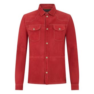 Moorer Light Jackets, male, Red, Size: XL Bazille Leather Jacket