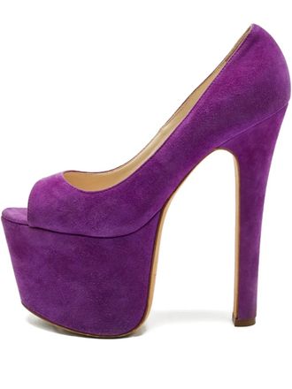 Brian Atwood platform-sole open-toe pumps - Purple