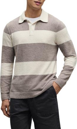 Barefoot Dreams CozyChic Lite Rugby Pajama Polo Sweater in Gray Skies/Moonlight at Nordstrom, Size Xx-Large