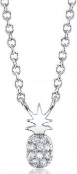 Allurez Diamond Pineapple Pendant Necklace 14K White Gold (0.03ct)