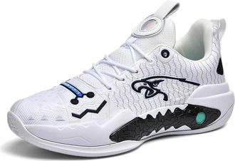 Generic Mens Basketball Shoes are Wear-Resistant Shock-Absorbing Anti Slip Breathable Grip Casual Sports Training Boots Walking Shoes(White,8.5 UK)