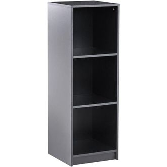 Beliani Estanter&iacute;a De 3 Niveles Librer&iacute;a Estilo Minimalista Aglomerado 40 X 40 Cm Negro Zehna