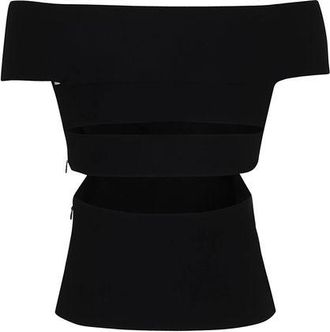 Alexander McQueen Alexander Mcqueen Womens Black Stretch Viscose Blend Top - Size Medium